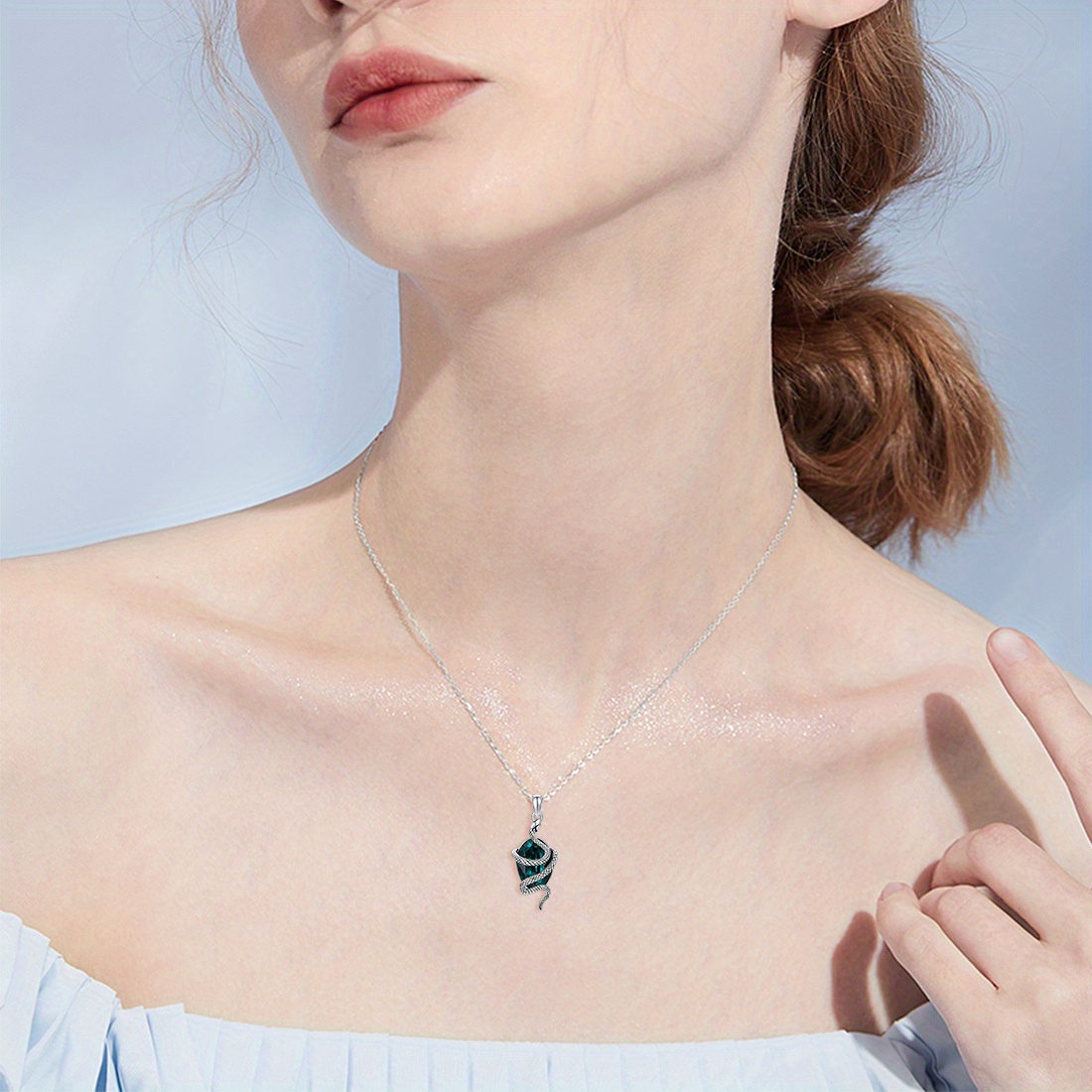 925 Sterling Silver Snake Necklace for Women